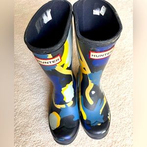 Hunter Camouflage Rain Boots With Buckles Boys Size 13